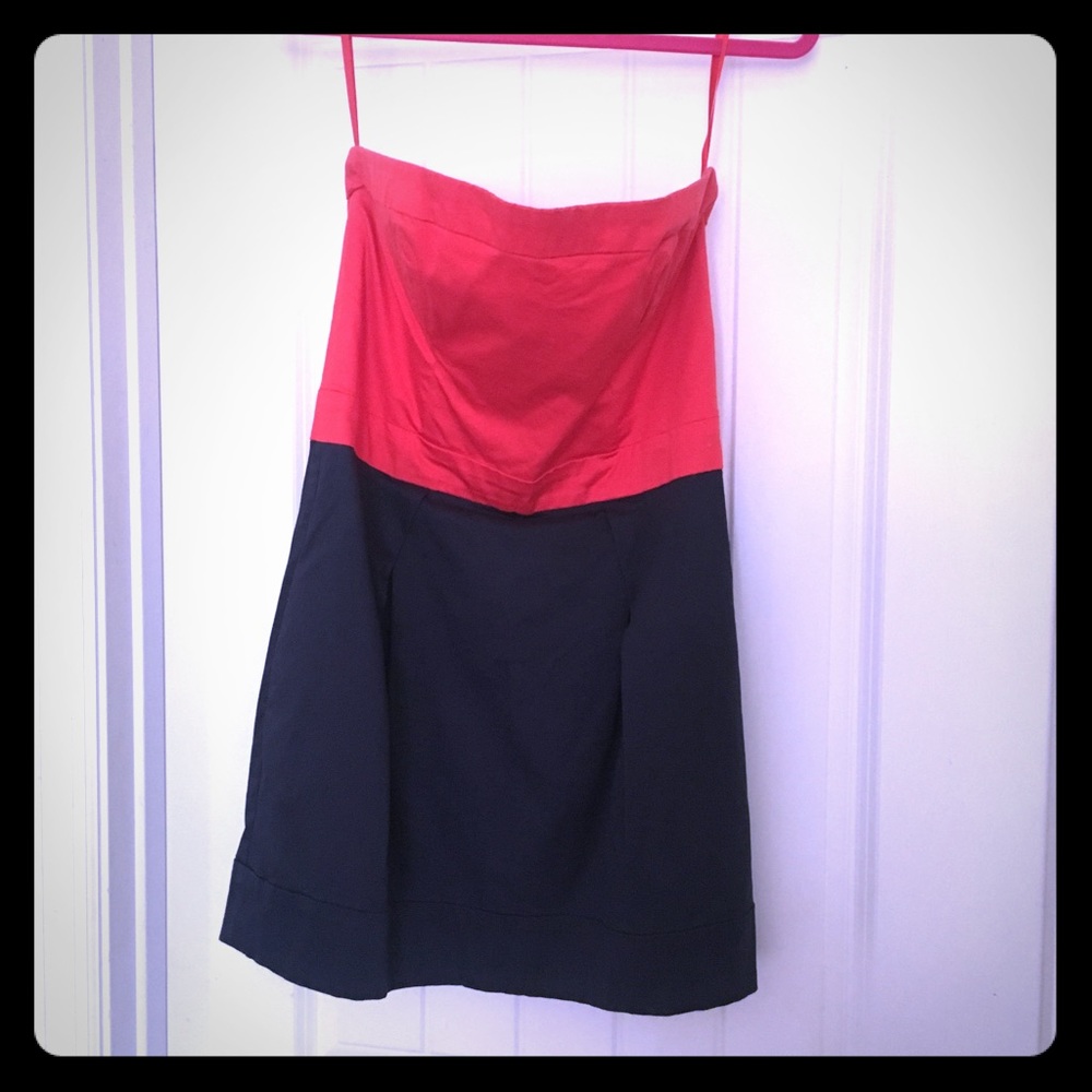 French Connection strapless, short, cotton dress